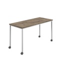 Titan Mobile Rectangular Table (FSC) | 1800 X 600 | White/Grey Nebraska Oak