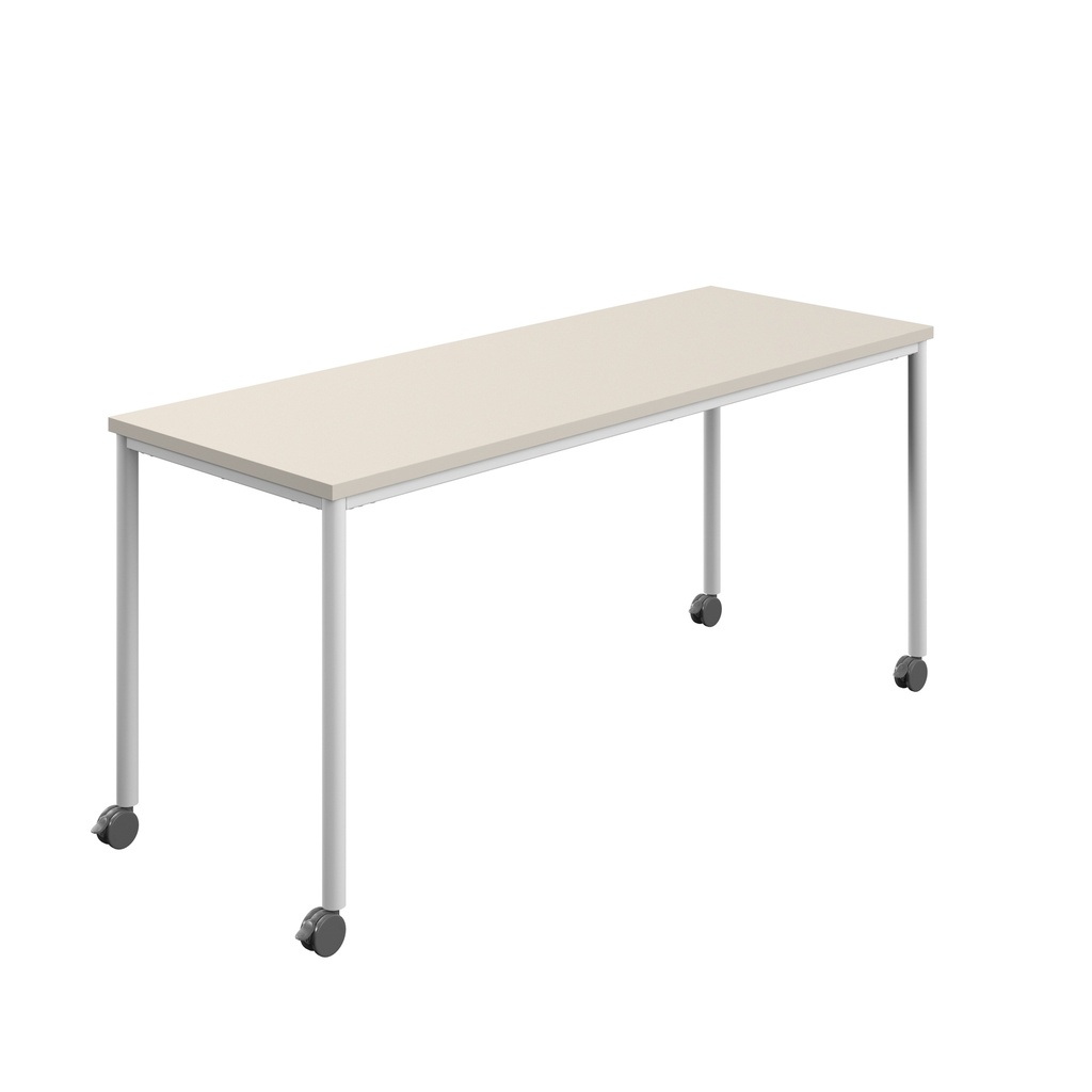 Titan Mobile Rectangular Table (FSC) | 1600 X 800 | White/Grey