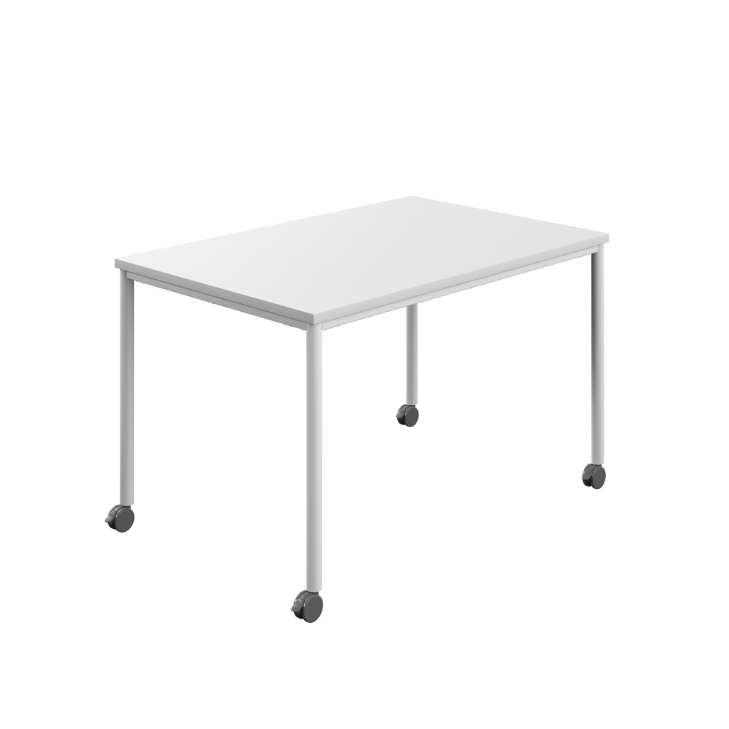 Titan Mobile Rectangular Table (FSC) | 1400 X 600 | White/White