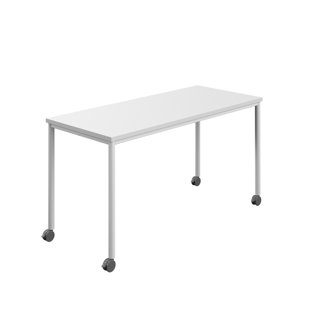 Titan Mobile Rectangular Table (FSC) | 1800 X 600 | White/White