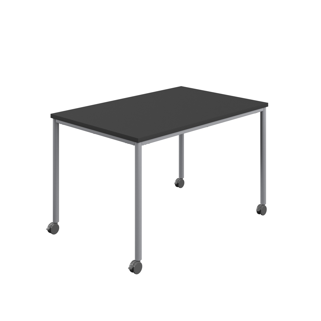 Titan Mobile Rectangular Table (FSC) | 1400 X 600 | Silver/Black