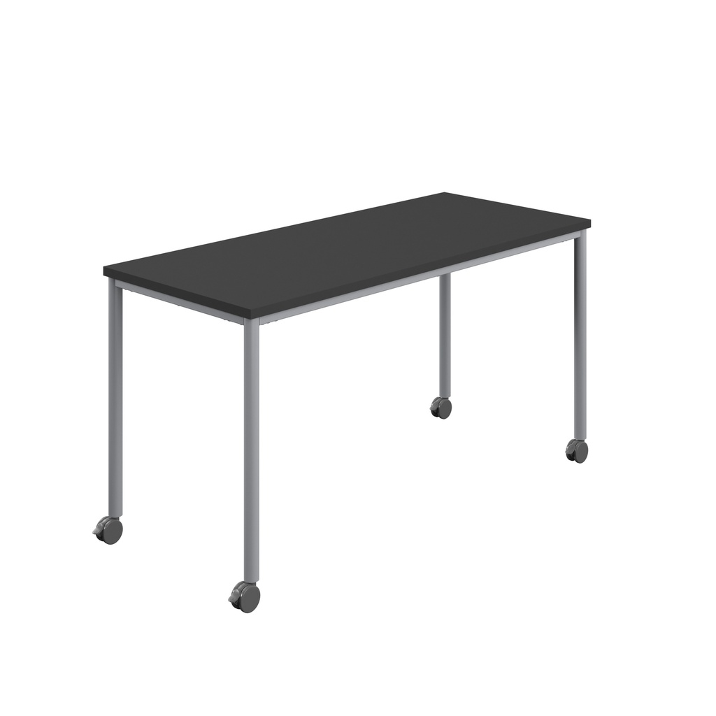 Titan Mobile Rectangular Table (FSC) | 1800 X 600 | Silver/Black