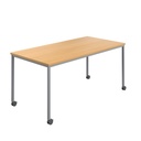 Titan Mobile Rectangular Table (FSC) | 1400 X 800 | Silver/Ellmau Beech