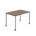 Titan Mobile Rectangular Table (FSC) | 1400 X 600 | Silver/Grey Nebraska Oak