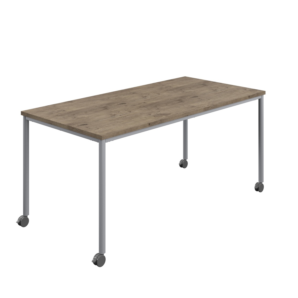 Titan Mobile Rectangular Table (FSC) | 1800 X 800 | Silver/Grey Nebraska Oak