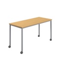 Titan Mobile Rectangular Table (FSC) | 1800 X 600 | Silver/Sorano Oak