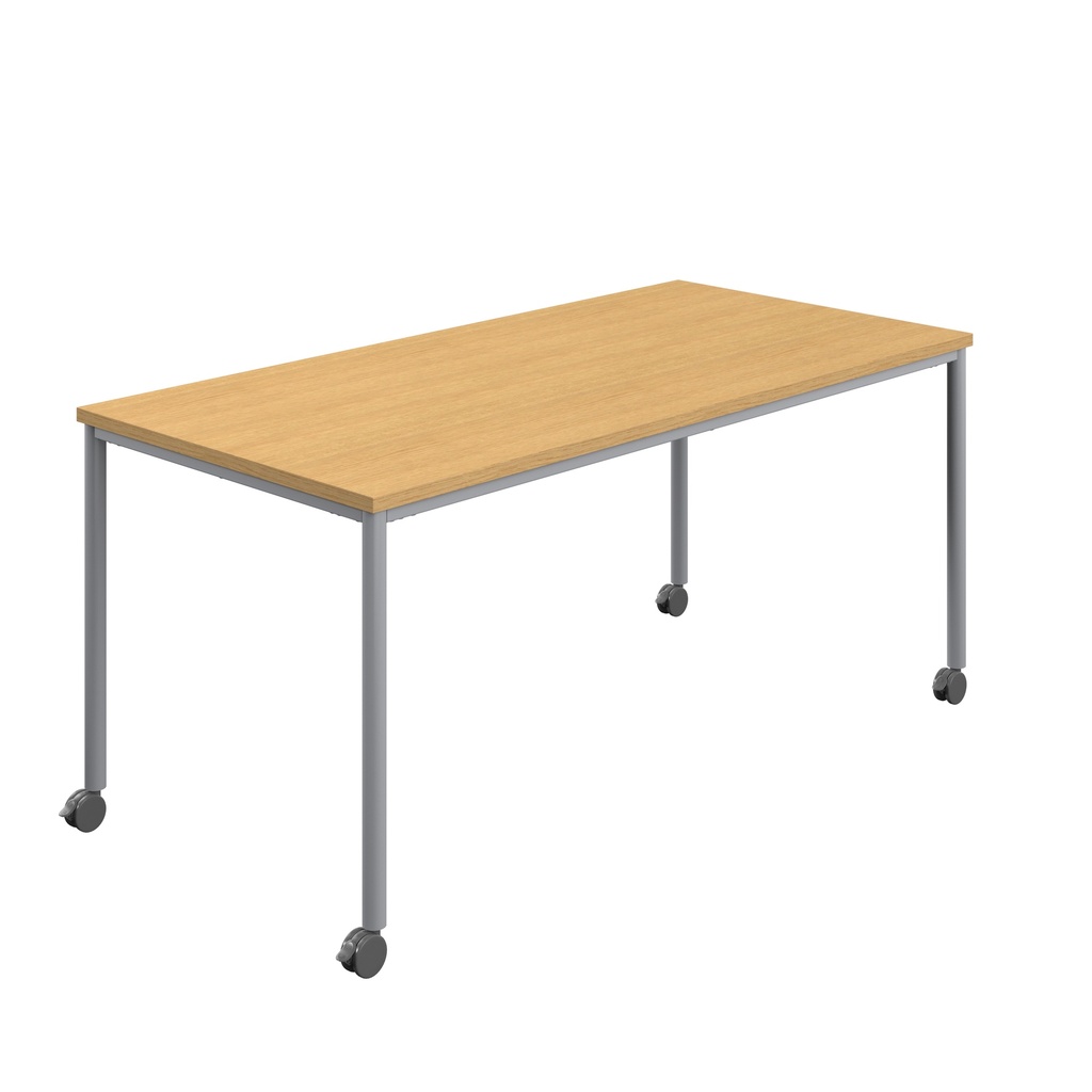 Titan Mobile Rectangular Table (FSC) | 1800 X 800 | Silver/Sorano Oak