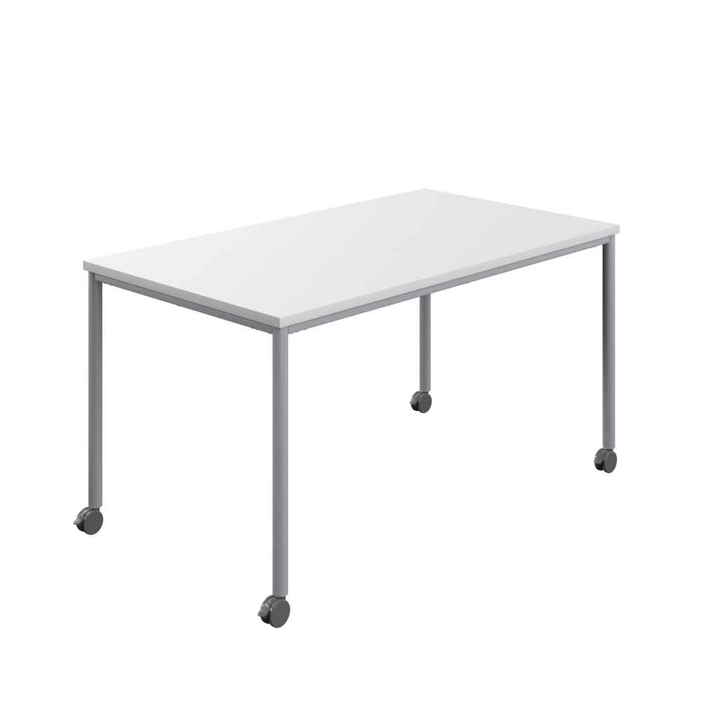 Titan Mobile Rectangular Table (FSC) | 1600 X 600 | Silver/White