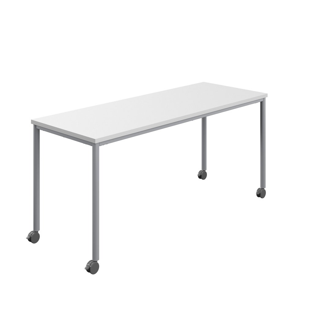 Titan Mobile Rectangular Table (FSC) | 1600 X 800 | Silver/White