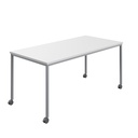 Titan Mobile Rectangular Table (FSC) | 1800 X 800 | Silver/White