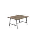 Titan Low Maker Rectangular Table (FSC) | 1500 X 1000 | Silver/Grey Nebraska Oak