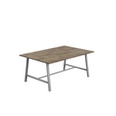 Titan Low Maker Rectangular Table (FSC) | 1800 X 1000 | Silver/Grey Nebraska Oak