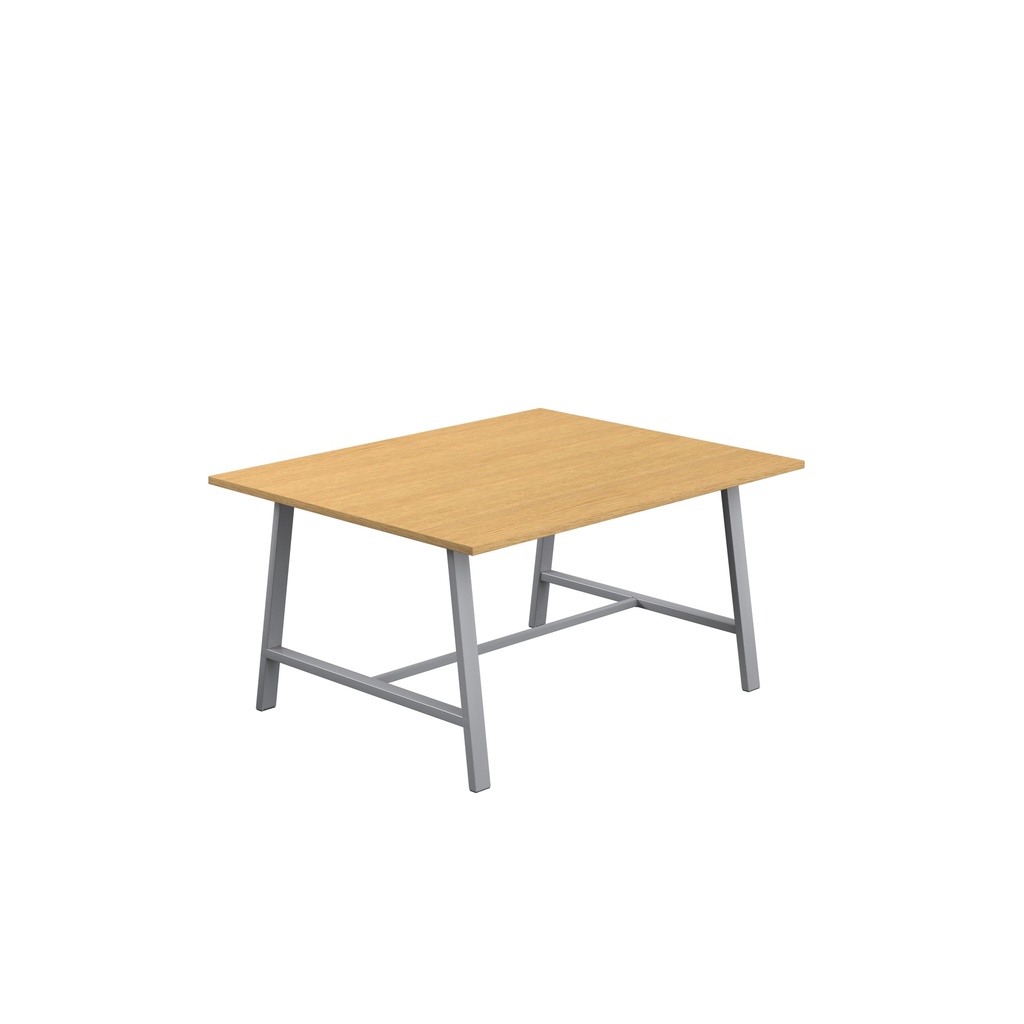 Titan Low Maker Rectangular Table (FSC) | 1500 X 1000 | Silver/Sorano Oak