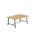 Titan Low Maker Rectangular Table (FSC) | 1800 X 1000 | Anthracite/Natural Nebraska Oak