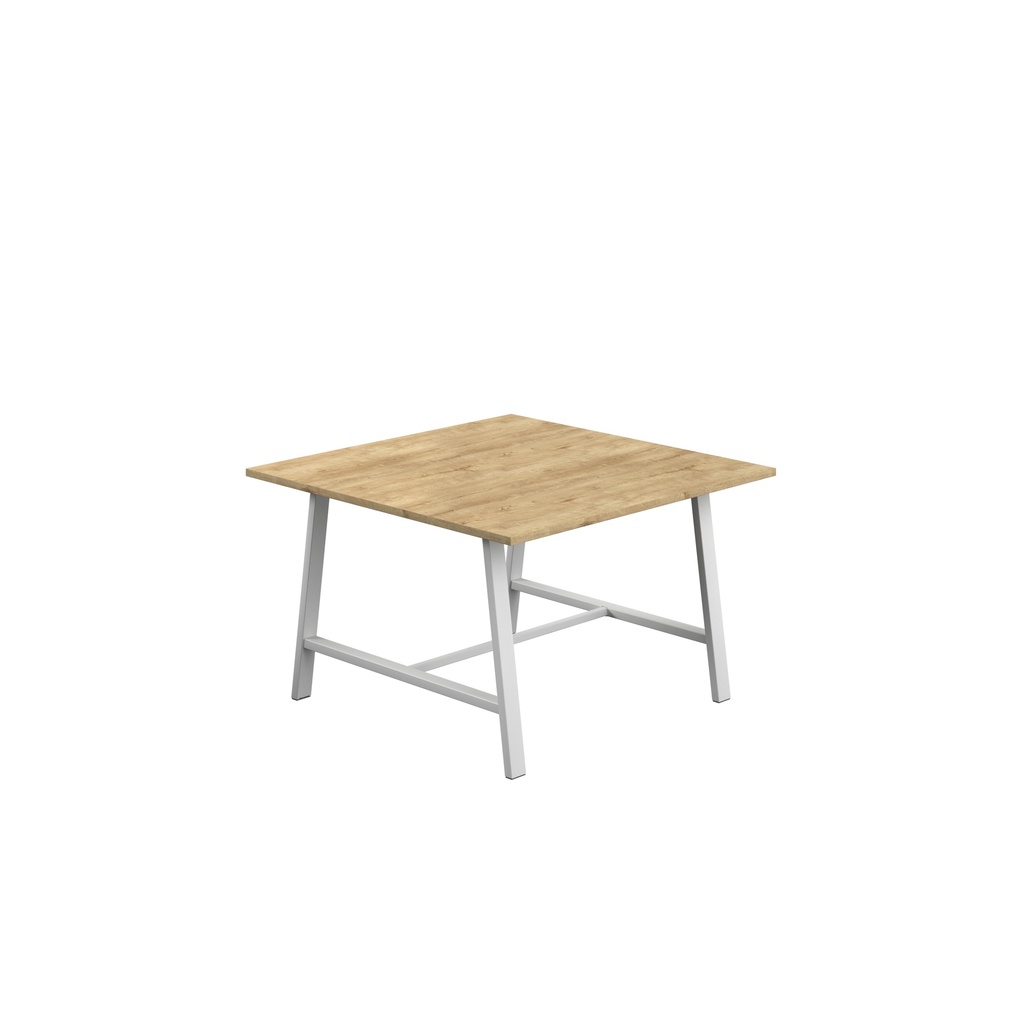 Titan Low Maker Rectangular Table (FSC) | 1200 X 1000 | White/Natural Nebraska Oak