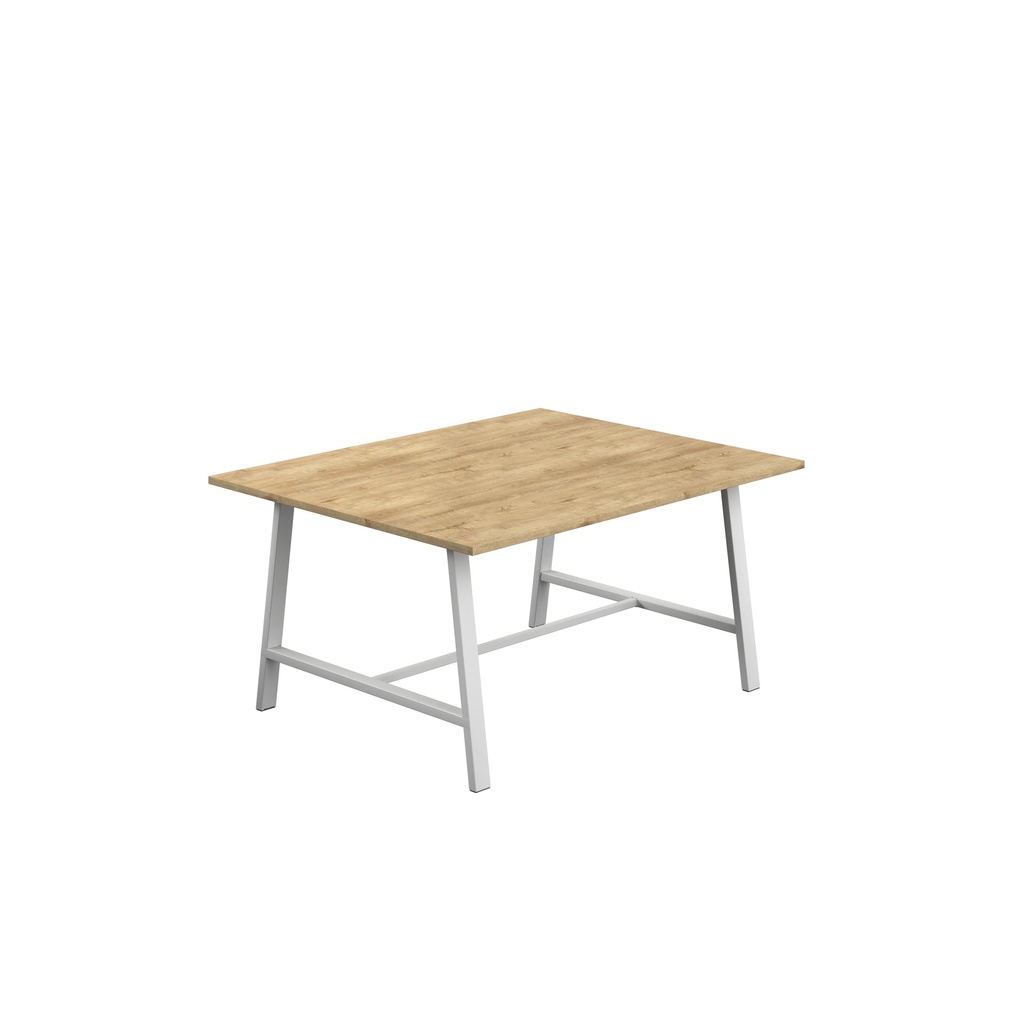 Titan Low Maker Rectangular Table (FSC) | 1500 X 1000 | White/Natural Nebraska Oak