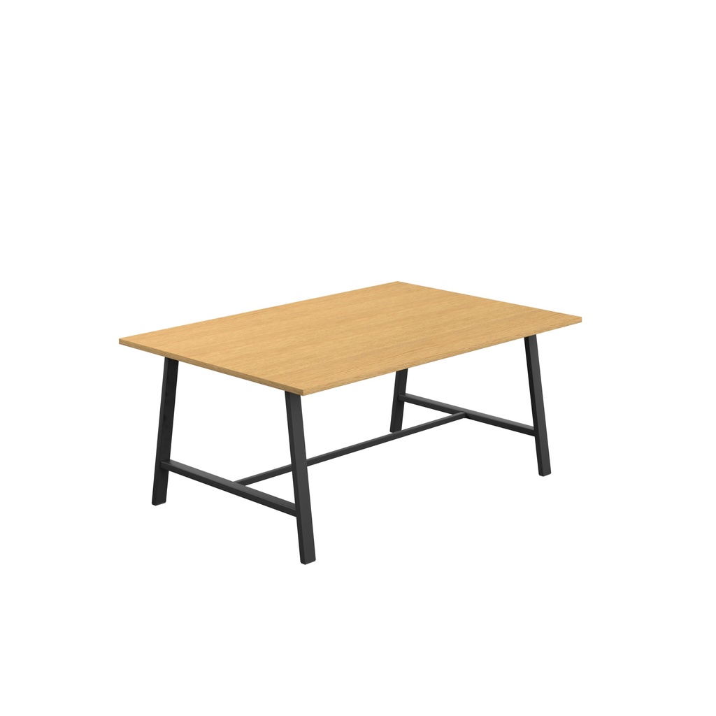 Titan Low Maker Rectangular Table (FSC) | 1800 X 1000 | Black/Sorano Oak