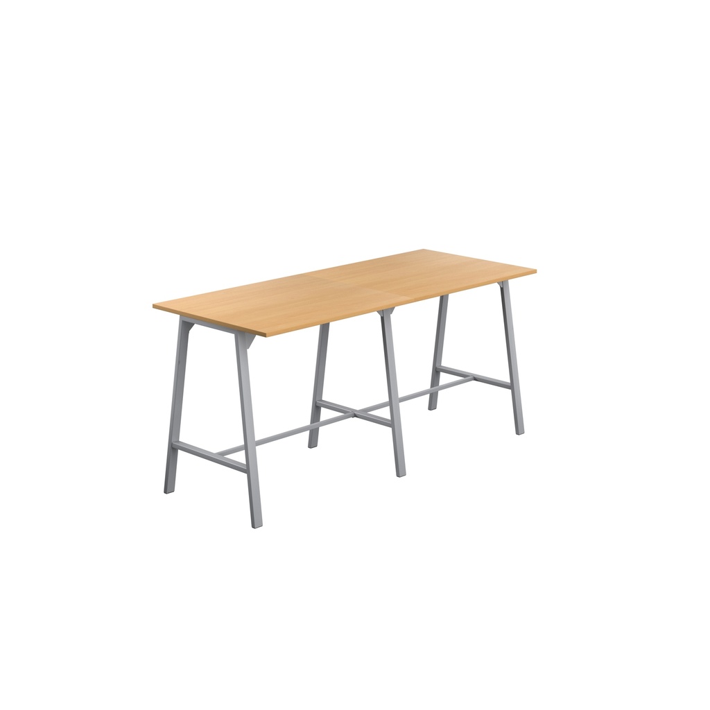 Titan High Maker Rectangular Table (FSC) | 1200 X 1000 | Silver/Ellmau Beech