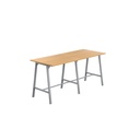 Titan High Maker Rectangular Table (FSC) | 1200 X 1000 | Silver/Ellmau Beech