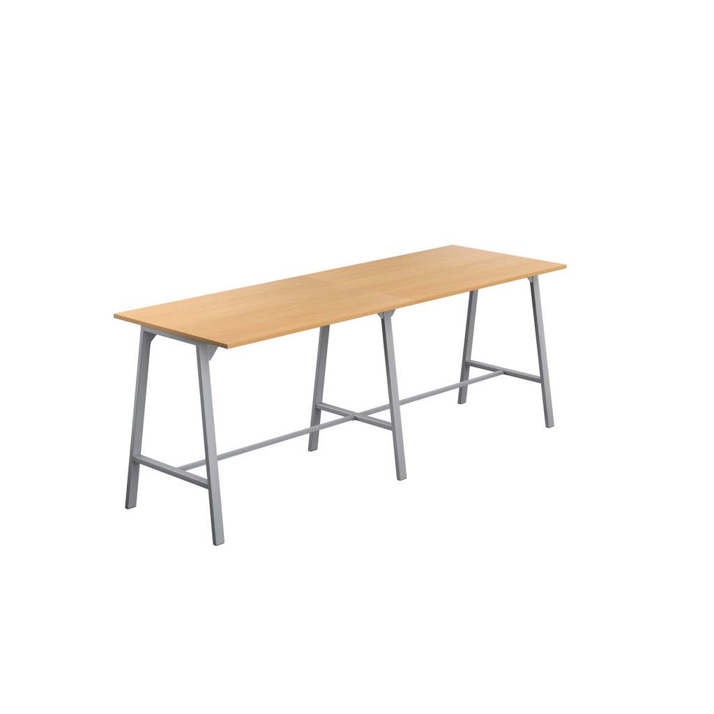 Titan High Maker Rectangular Table (FSC) | 1500 X 1000 | Silver/Ellmau Beech