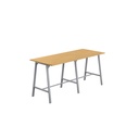 Titan High Maker Rectangular Table (FSC) | 1200 X 1000 | Silver/Sorano Oak