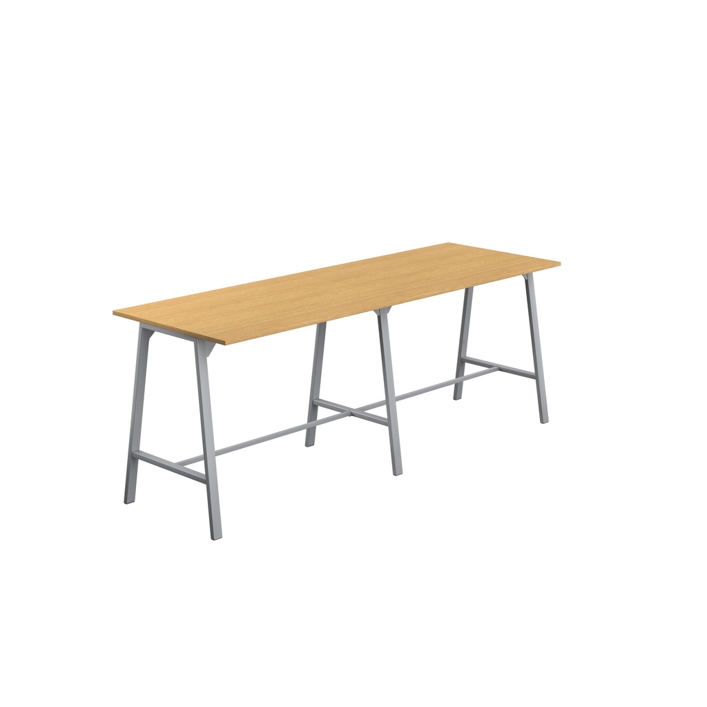 Titan High Maker Rectangular Table (FSC) | 1500 X 1000 | Silver/Sorano Oak