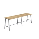 Titan High Maker Rectangular Table (FSC) | 1800 X 1000 | Silver/Natural Nebraska Oak