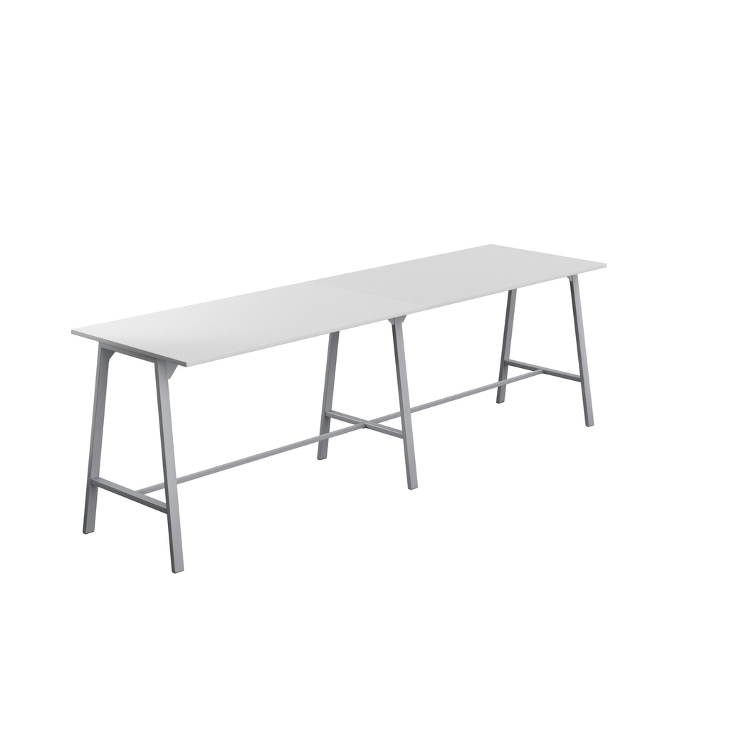 Titan High Maker Rectangular Table (FSC) | 1800 X 1000 | Silver/White