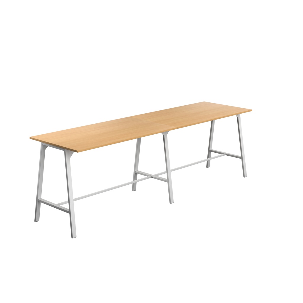 Titan High Maker Rectangular Table (FSC) | 1800 X 1000 | White/Ellmau Beech