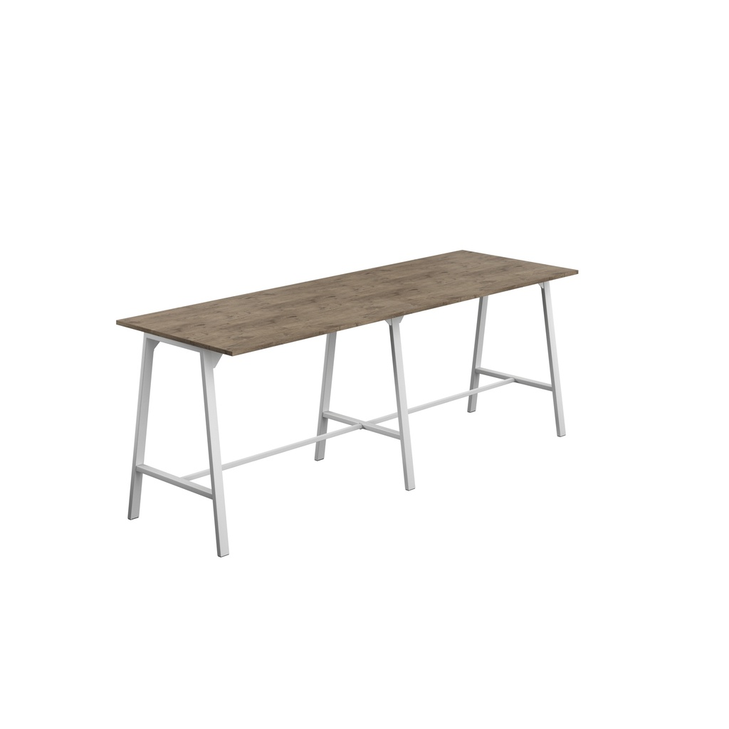 Titan High Maker Rectangular Table (FSC) | 1500 X 1000 | White/Grey Nebraska Oak