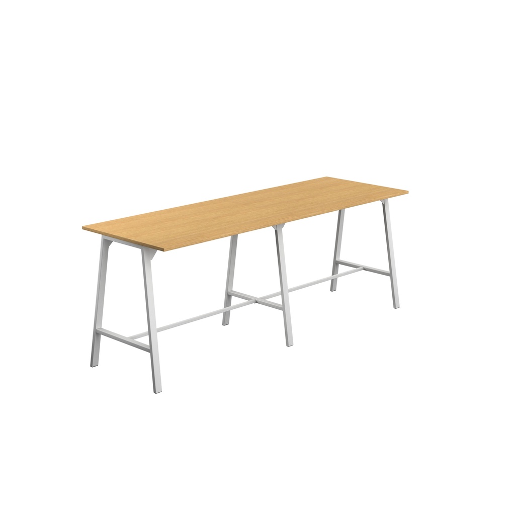 Titan High Maker Rectangular Table (FSC) | 1500 X 1000 | White/Sorano Oak