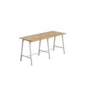 Titan High Maker Rectangular Table (FSC) | 1200 X 1000 | White/Natural Nebraska Oak