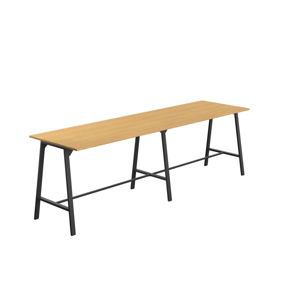 Titan High Maker Rectangular Table (FSC) | 1800 X 1000 | Black/Sorano Oak