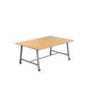 Titan Mobile Low Maker Rectangular Table (FSC) | 1800 X 1000 | Silver/Ellmau Beech