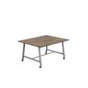 Titan Mobile Low Maker Rectangular Table (FSC) | 1500 X 1000 | Silver/Grey Nebraska Oak