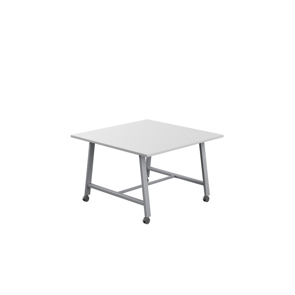 Titan Mobile Low Maker Rectangular Table (FSC) | 1200 X 1000 | Silver/White