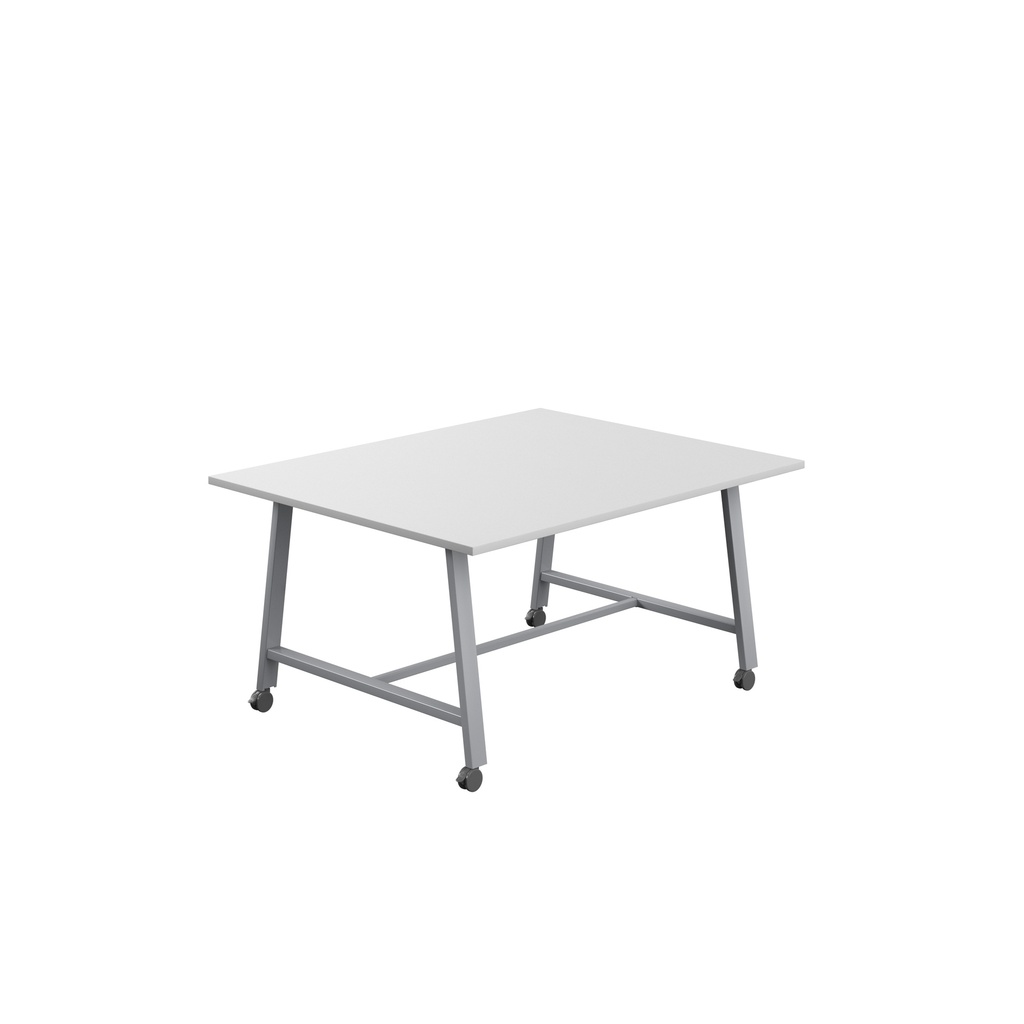 Titan Mobile Low Maker Rectangular Table (FSC) | 1500 X 1000 | Silver/White