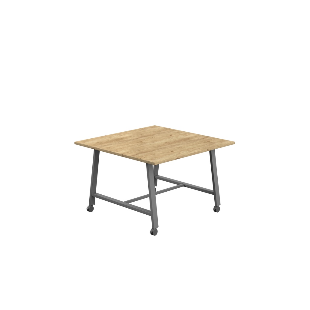 Titan Mobile Low Maker Rectangular Table (FSC) | 1200 X 1000 | Anthracite/Natural Nebraska Oak