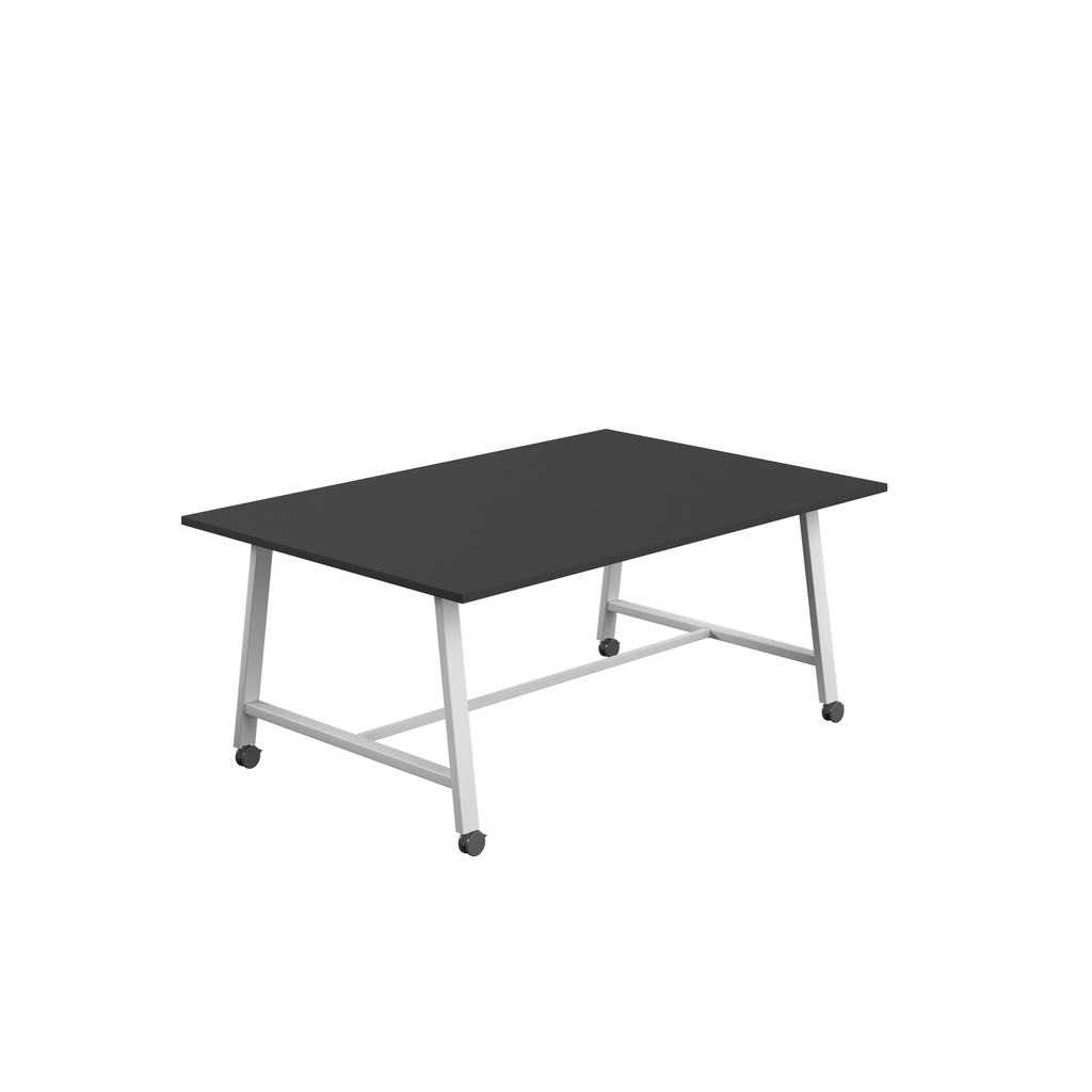 Titan Mobile Low Maker Rectangular Table (FSC) | 1800 X 1000 | White/Black