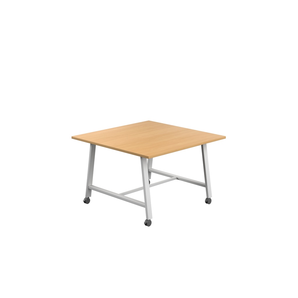 Titan Mobile Low Maker Rectangular Table (FSC) | 1200 X 1000 | White/Ellmau Beech