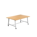 Titan Mobile Low Maker Rectangular Table (FSC) | 1800 X 1000 | White/Ellmau Beech