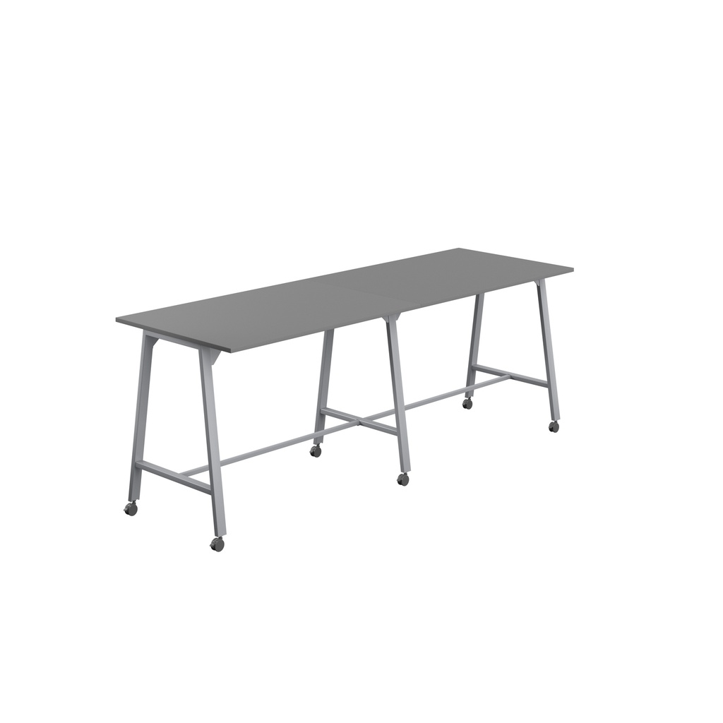 Titan Mobile High Maker Rectangular Table (FSC) | 1500 X 1000 | Silver/Anthracite