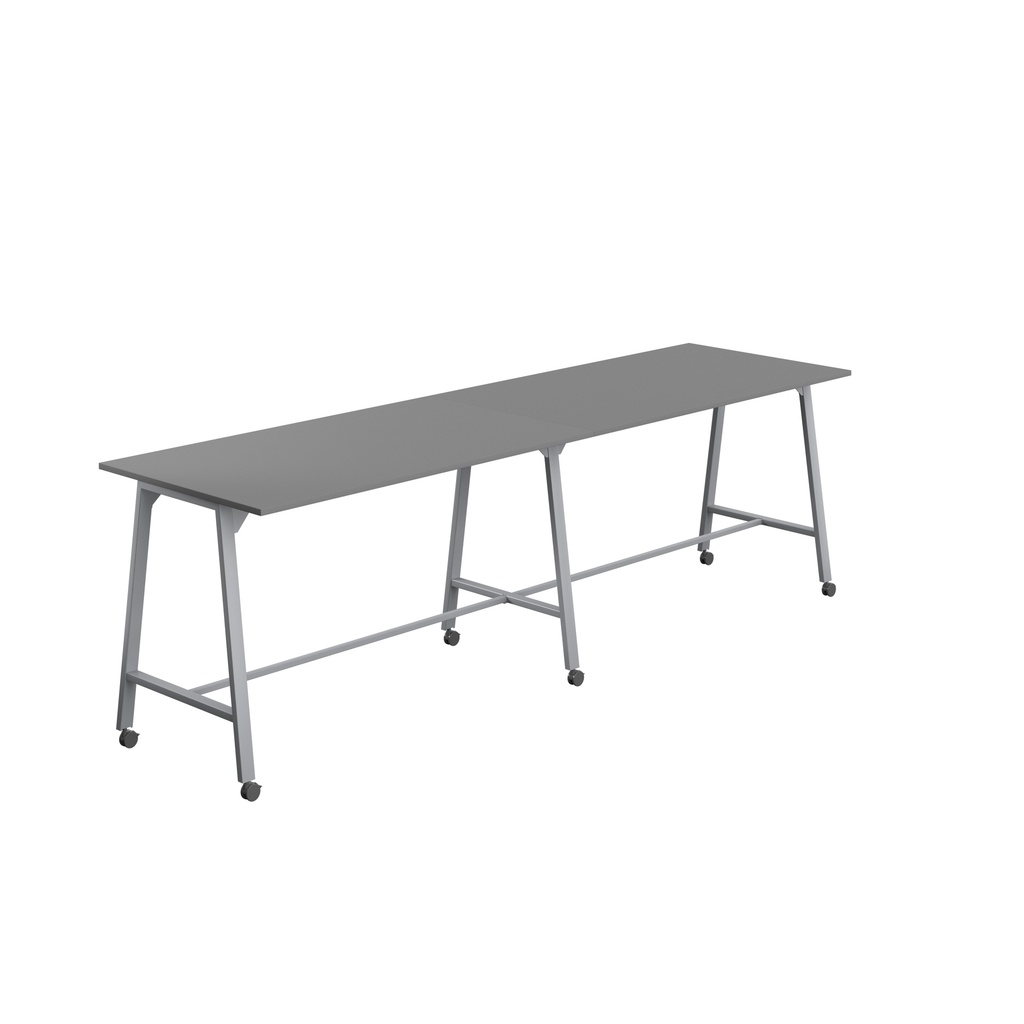 Titan Mobile High Maker Rectangular Table (FSC) | 1800 X 1000 | Silver/Anthracite