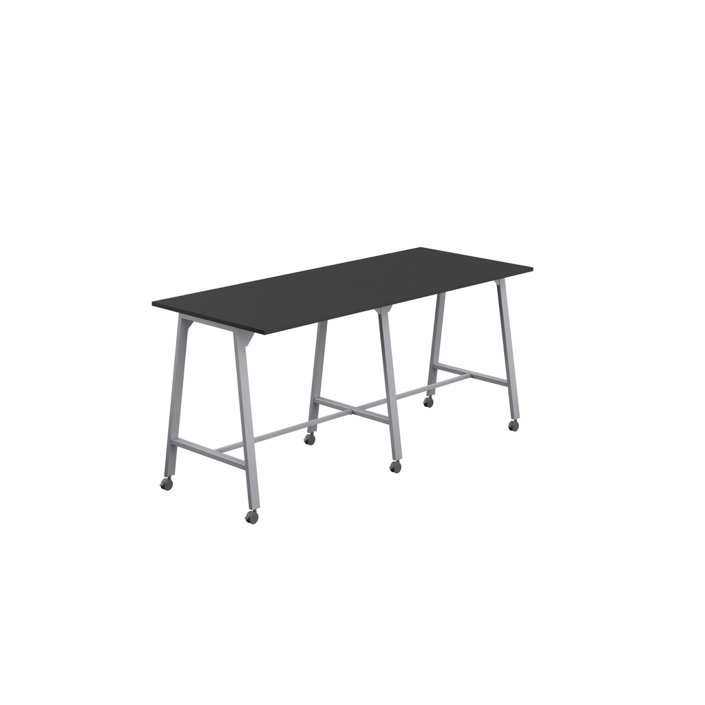 Titan Mobile High Maker Rectangular Table (FSC) | 1200 X 1000 | Silver/Black