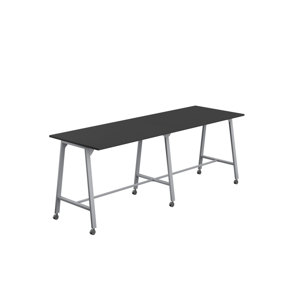 Titan Mobile High Maker Rectangular Table (FSC) | 1500 X 1000 | Silver/Black