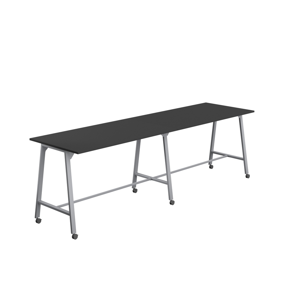 Titan Mobile High Maker Rectangular Table (FSC) | 1800 X 1000 | Silver/Black