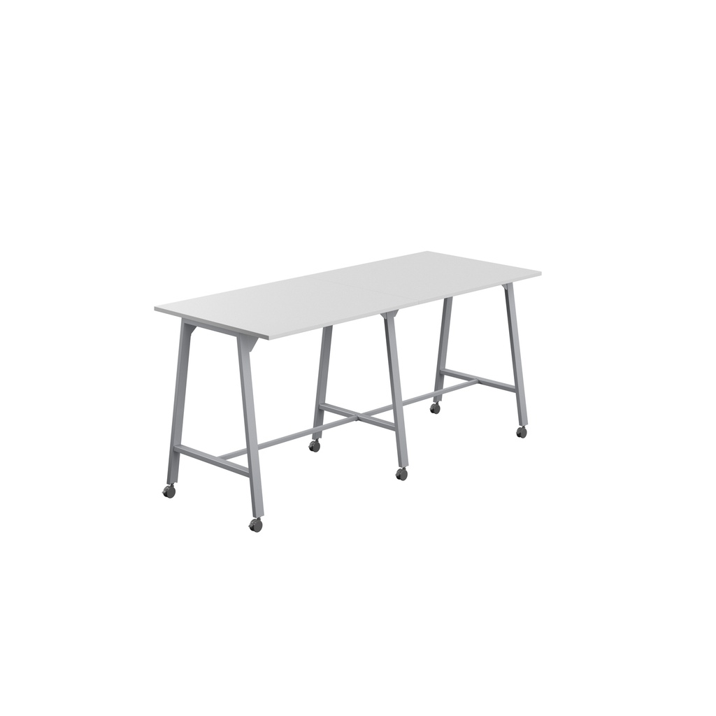 Titan Mobile High Maker Rectangular Table (FSC) | 1200 X 1000 | Silver/White