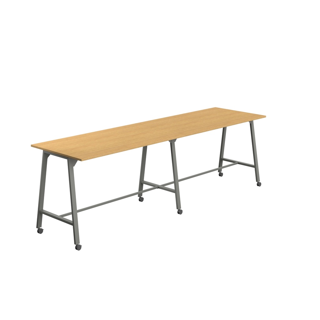 Titan Mobile High Maker Rectangular Table (FSC) | 1800 X 1000 | Anthracite/Sorano Oak