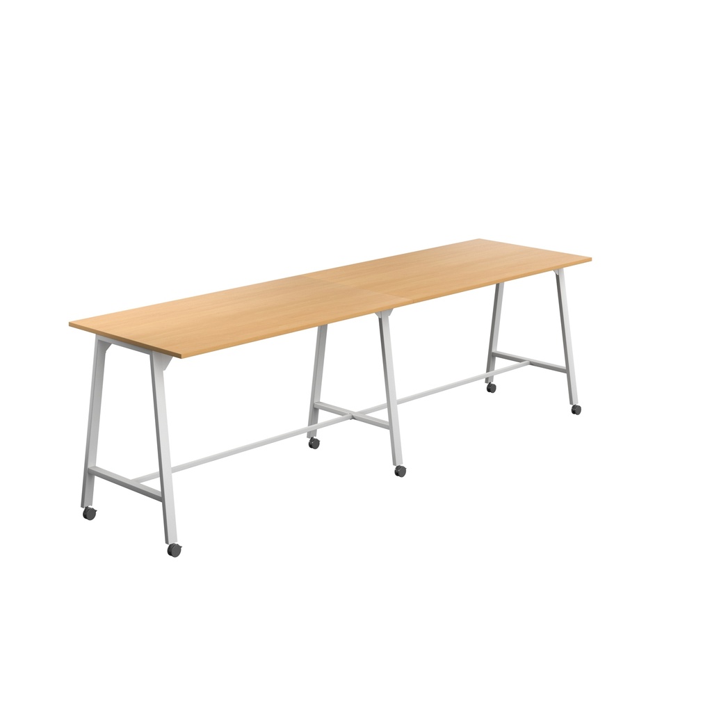 Titan Mobile High Maker Rectangular Table (FSC) | 1800 X 1000 | White/Ellmau Beech