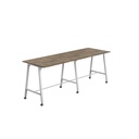 Titan Mobile High Maker Rectangular Table (FSC) | 1500 X 1000 | White/Grey Nebraska Oak